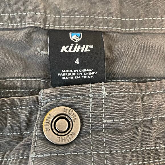 KUHL Capri Pants Women’s 4 Gray Outdoor Stretch Cargo Hiking Nylon Blend - Picture 3 of 14